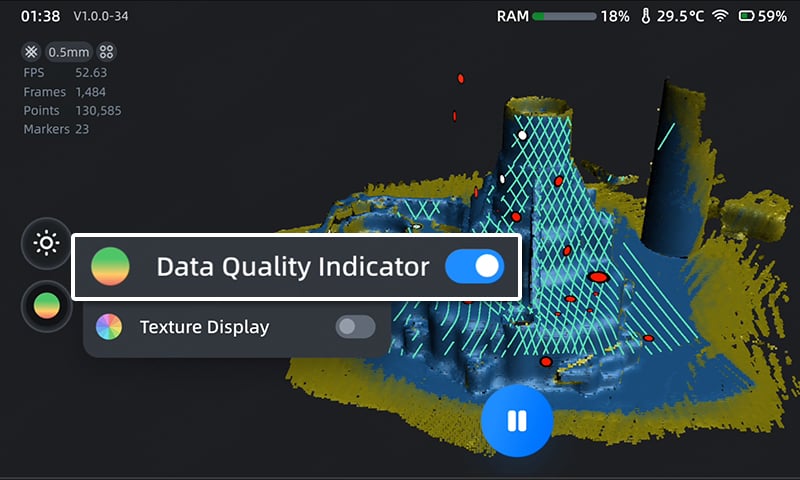 EinScan Rigil Data-Quality-Indicator