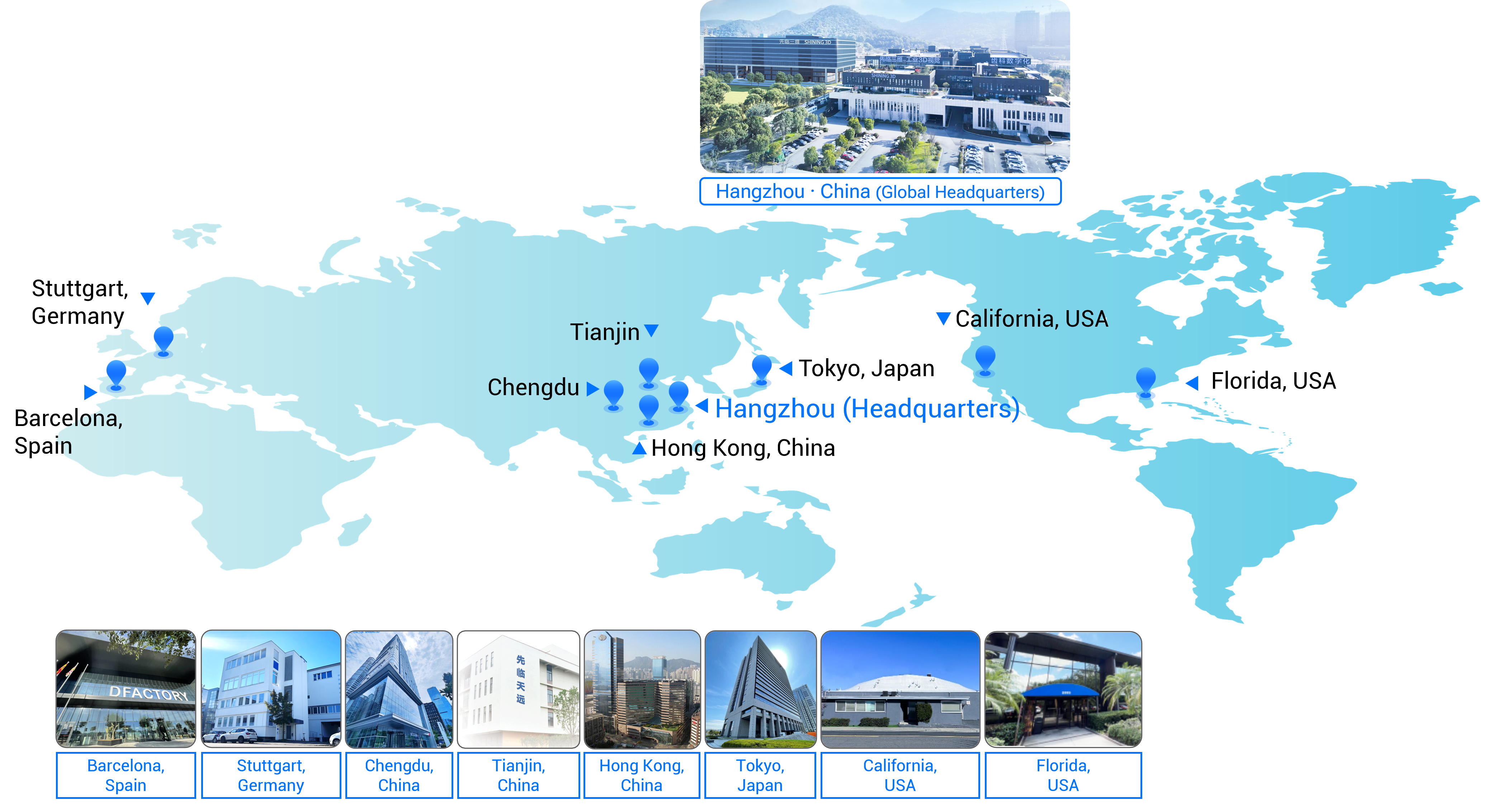 SHINING 3D Global Presence
